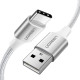 Ugreen Braided USB 2.0 Cable USB-C male - USB-A male Λευκό 1m (60131)
