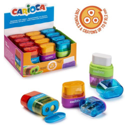 Carioca Διπλή Ξύστρα με Γόμα (Διάφορα Χρώματα)