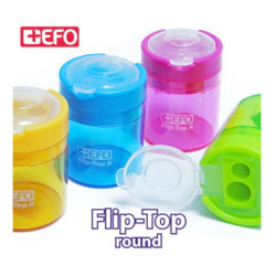 +Efo Flip Top Round 380250 Πλαστική Ξύστρα Βαρελάκι (Διάφορα Χρώματα)