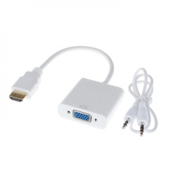 Powertech Μετατροπέας HDMI male σε VGA female Λευκό (CAB-H072)