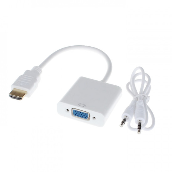 Powertech Μετατροπέας HDMI male σε VGA female Λευκό (CAB-H072)