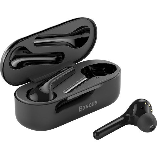 Baseus Encok W07 In-ear Bluetooth Handsfree Ακουστικά με Θήκη Φόρτισης Μαύρα