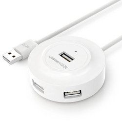 Ugreen CR106 USB 2.0 Hub 4 Θυρών με σύνδεση USB-A Λευκό