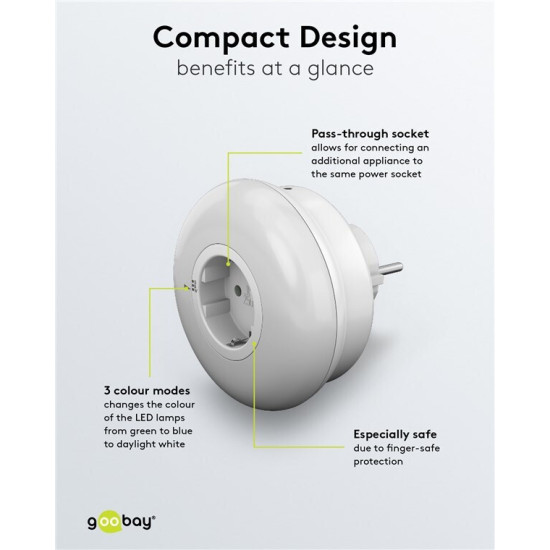 Goobay LED Φωτιστικό Νυκτός Πρίζας