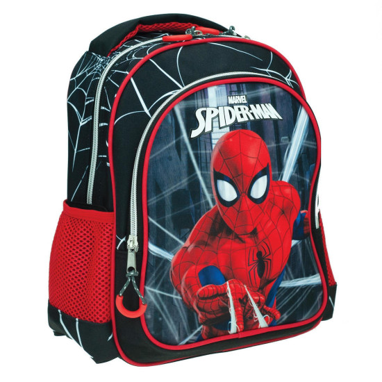 Gim Spiderman Black City Σχολική Τσάντα Πλάτης Νηπιαγωγείου σε Μαύρο χρώμα Μ25 x Π15 x Υ30εκ