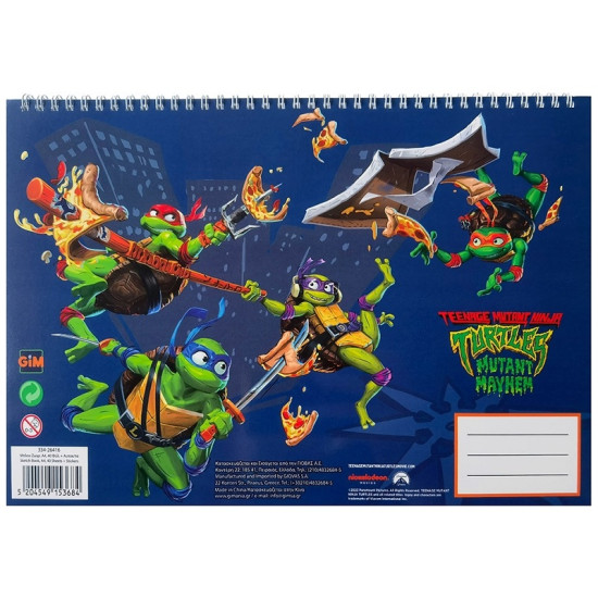 Gim Μπλοκ Ζωγραφικής Ninja Turtles C4 22.9x32.4cm 40Φύλλα