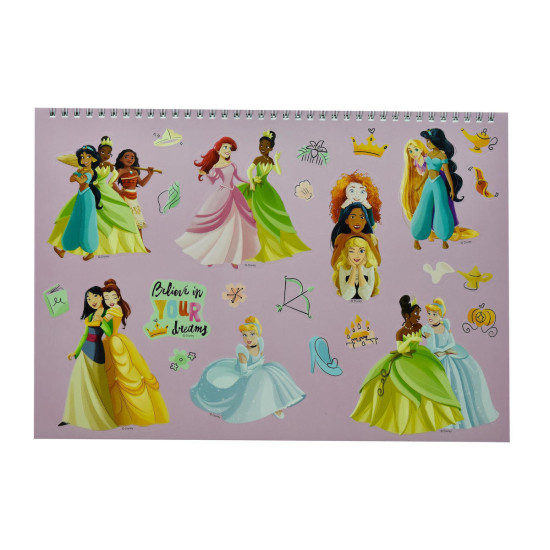 Gim Μπλοκ Ζωγραφικής Princess Summer Fun Stickers A4 21x29.7cm 40Φύλλα