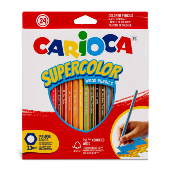 Carioca Supercolor Σετ Ξυλομπογιές 24τμχ Carioca Supercolor Σετ Ξυλομπογιές 24τμχ