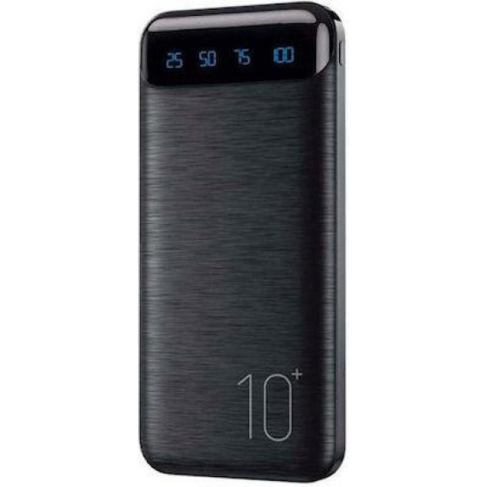 WK Minre WP-161 Power Bank 10000mAh με 2 Θύρες USB-A Quick Charge 2.0 Μαύρο