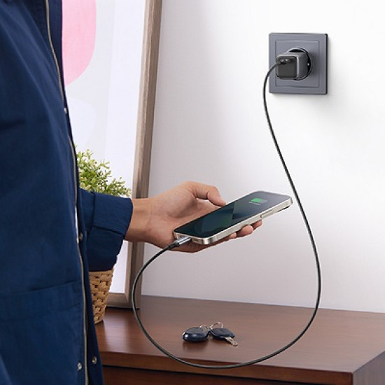 Ugreen Φορτιστής με Καλώδιο GaN 30W Γκρι (25257)