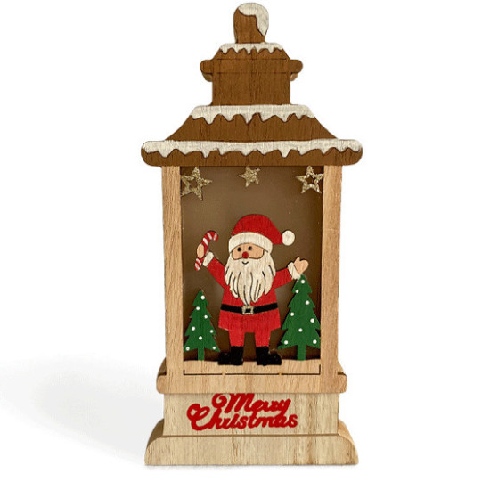 +Efo Χριστουγεννιάτικη Φωτιζόμενη Διακοσμητική Ξύλινη Παράσταση Μπαταρία 20x10εκ.