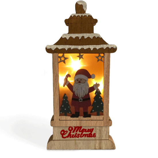 +Efo Χριστουγεννιάτικη Φωτιζόμενη Διακοσμητική Ξύλινη Παράσταση Μπαταρία 20x10εκ.