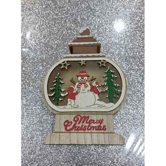 +Efo Χριστουγεννιάτικη Φωτιζόμενη Διακοσμητική Ξύλινη Παράσταση Μπαταρία 17x11εκ.