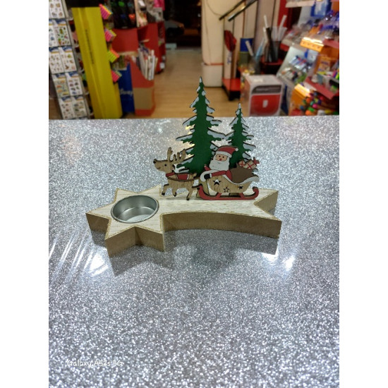 +Efo Χριστουγεννιάτικη  Διακοσμητική Ξύλινη Παράσταση ρεσώ 18x13,5εκ.