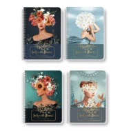 Σπιράλ Τετράδιο Ριγέ (Διάφορα Σχέδια/Χρώματα) Α4 5 θεμάτων Lady with flower