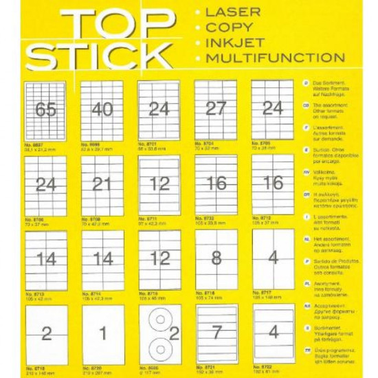 Ετικέτες Εκτυπωτή Topstick 192MMX38MM 100Φ.8721