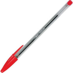 Bic Στυλό Ballpoint 1.0mm με Κόκκινο Mελάνι Cristal Original