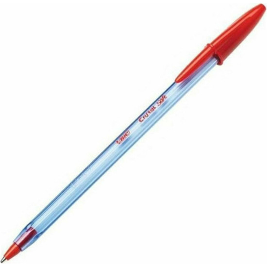 Bic Στυλό Ballpoint 1.2mm με Κόκκινο Mελάνι Cristal Soft