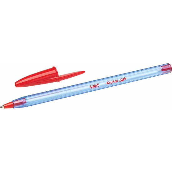 Bic Στυλό Ballpoint 1.2mm με Κόκκινο Mελάνι Cristal Soft