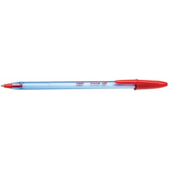 Bic Στυλό Ballpoint 1.2mm με Κόκκινο Mελάνι Cristal Soft