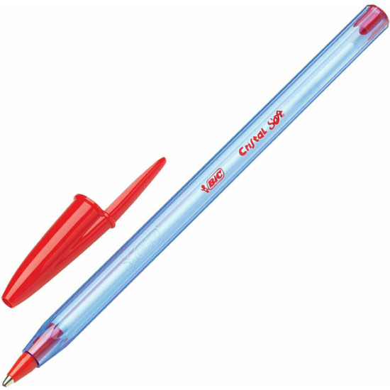 Bic Στυλό Ballpoint 1.2mm με Κόκκινο Mελάνι Cristal Soft