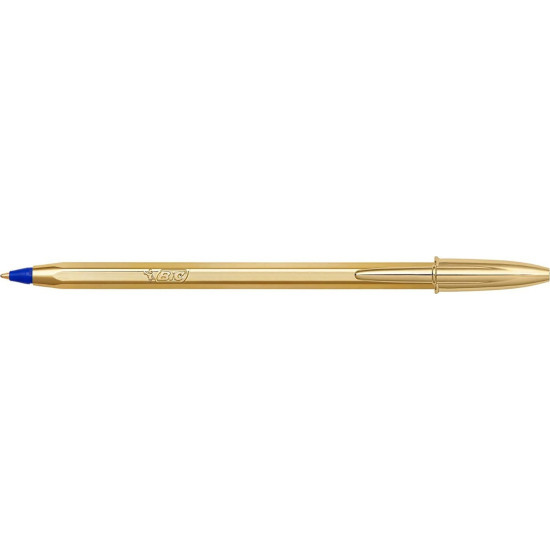 Bic Στυλό Ballpoint 1.0mm με Μπλε Mελάνι Cristal Original Shine Χρυσό