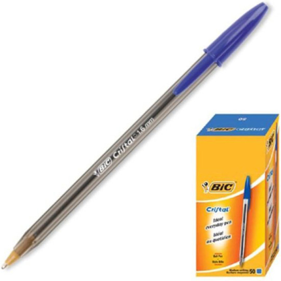 Bic Στυλό Ballpoint 1.6mm με Μπλε Mελάνι Cristal Large