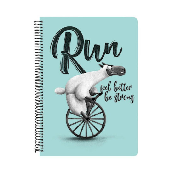 A&G Paper Σπιράλ Τετράδιο Ριγέ Β5 90 Φύλλων 3 Θεμάτων Run Feel Better Be Strong (Διάφορα Χρώματα) A&G Paper Σπιράλ Τετράδιο Ριγέ Β5 90 Φύλλων 3 Θεμάτων Run Feel Better Be Strong (Διάφορα Χρώματα)