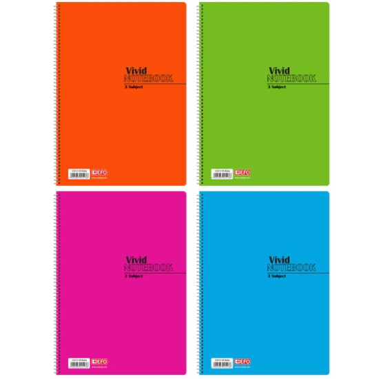 +Efo Τετράδιο Σπιράλ Α4 90 Φύλλων 3 Θεμάτων (Διάφορα Χρώματα)