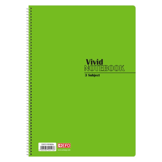 +Efo Τετράδιο Σπιράλ Α4 90 Φύλλων 3 Θεμάτων (Διάφορα Χρώματα)