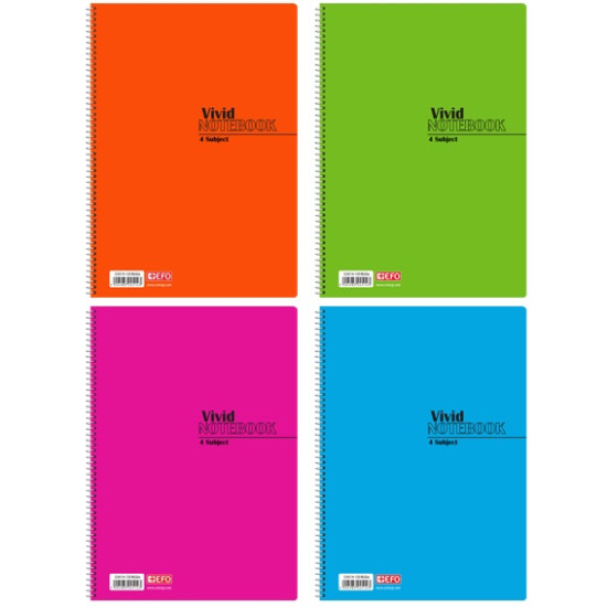 +Efo Τετράδιο Σπιράλ Α4 120 Φύλλων 4 Θεμάτων (Διάφορα Χρώματα) +Efo Τετράδιο Σπιράλ Α4 120 Φύλλων 4 Θεμάτων (Διάφορα Χρώματα)