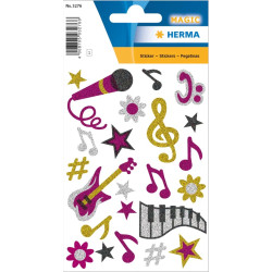 Herma αυτοκόλλητα Magic music, glittery 1 σελίδα