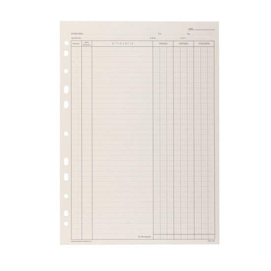 Λογιστικές καρτέλες Α4 100τμχ