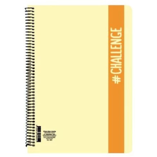 A&G Paper Σπιράλ Τετράδιο Ριγέ Β5 60 Φύλλων 2 Θεμάτων Challenge (Διάφορα Χρώματα)