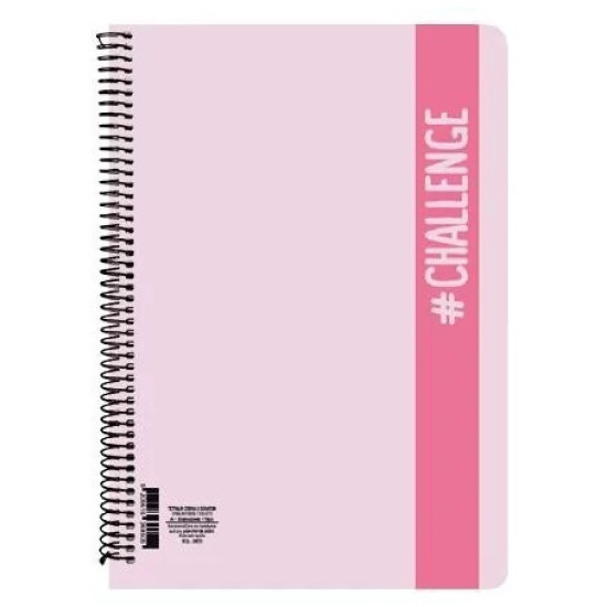 A&G Paper Σπιράλ Τετράδιο Ριγέ Β5 90 Φύλλων 3 Θεμάτων Challenge (Διάφορα Χρώματα) A&G Paper Σπιράλ Τετράδιο Ριγέ Β5 90 Φύλλων 3 Θεμάτων Challenge (Διάφορα Χρώματα)