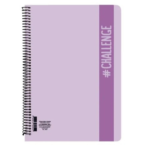 A&G Paper Σπιράλ Τετράδιο Ριγέ Β5 120 Φύλλων 4 Θεμάτων Challenge (Διάφορα Χρώματα) A&G Paper Σπιράλ Τετράδιο Ριγέ Β5 120 Φύλλων 4 Θεμάτων Challenge (Διάφορα Χρώματα)