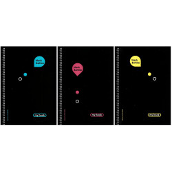 Τετράδιο σπιράλ ριγέ Black and White My book 4 θέματα/140 φύλλα Α4 (3 χρώματα)