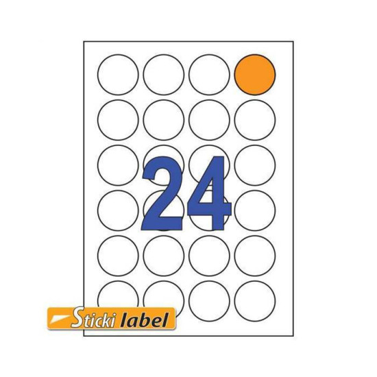 +Efo 2400 Αυτοκόλλητες Ετικέτες Α4 Στρογγυλές Νο 44 70x35mm (24 στο φύλλο)