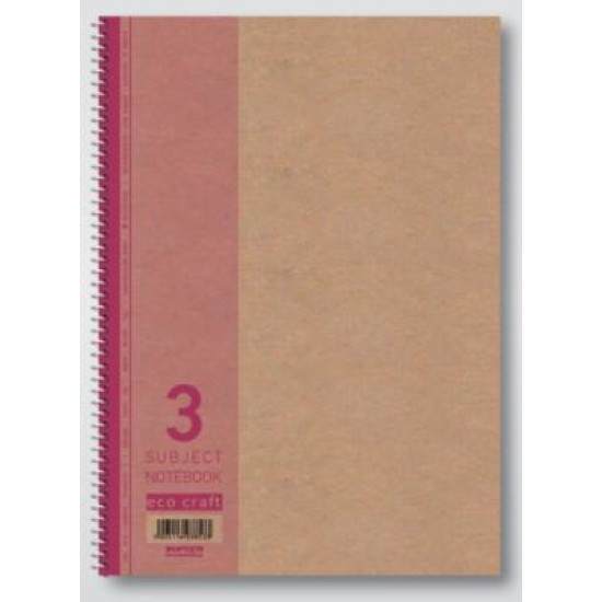 Χαρτοσύν Eco Craft Σπιράλ Τετράδιο Ριγέ Β5 90 Φύλλων 3 Θεμάτων (Διάφορα Χρώματα)