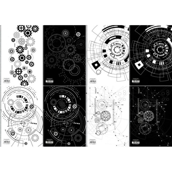 A&G Paper Σπιράλ Τετράδιο Ριγέ Α4 3 Θεμάτων Gears (Διάφορα Χρώματα)