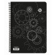 A&G Paper Σπιράλ Τετράδιο Ριγέ Α4 4 Θεμάτων Gears (Διάφορα Χρώματα)