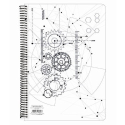 A&G Paper Σπιράλ Τετράδιο Ριγέ Α4 4 Θεμάτων Gears (Διάφορα Χρώματα)