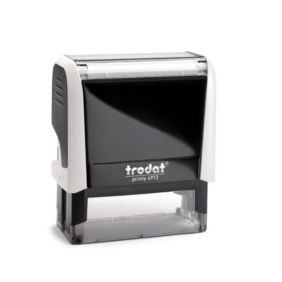 Trodat Printy 4913 Αυτόματη Σφραγίδα με Λευκό Σώμα Μαύρο Ταμπόν 58x22mm