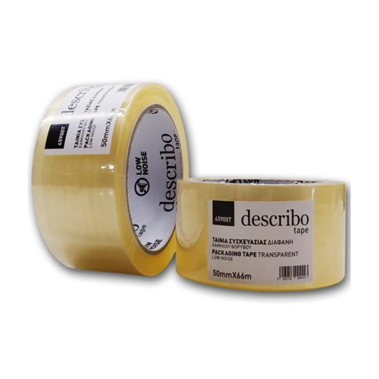 Describo Ταινία Συσκευασίας Αθόρυβη 50mm x 66m Διάφανη