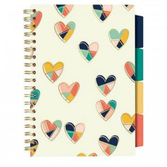 Pukka Σπιράλ Τετράδιο Ριγέ Β5 5 Θεμάτων Πολύχρωμο  Love