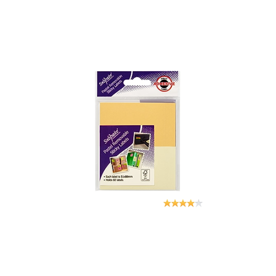 Αναιρούμενες αυτοκόλλητες ετικέτες Snopake Full Adhesive [60 τεμάχια, 51 x 88 mm] Pastel χρώματα