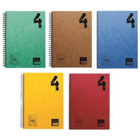 A&G Paper Σπιράλ Τετράδιο Ριγέ Β5 4 Θεμάτων Simple (Διάφορα Χρώματα)