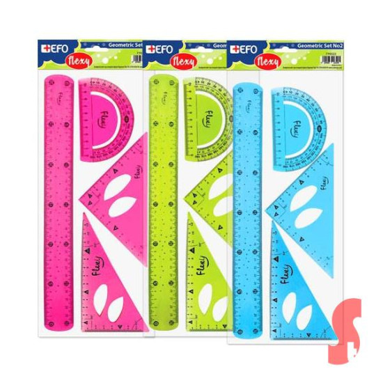 +Efo Σετ 4 Γεωμετρικά Όργανα Πλαστικά Flexy 770522 πράσινο