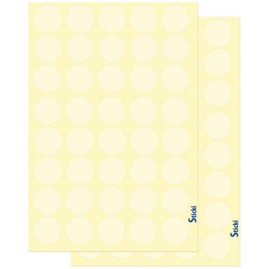 +Efo 1600 Αυτοκόλλητες Ετικέτες Sticki Στρογγυλές σε Διάφανο Χρώμα 18mm