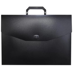 Spadi Πλαστική Τσάντα Σχεδίου με Κούμπωμα και Χερούλι 32x43cm Μαύρο